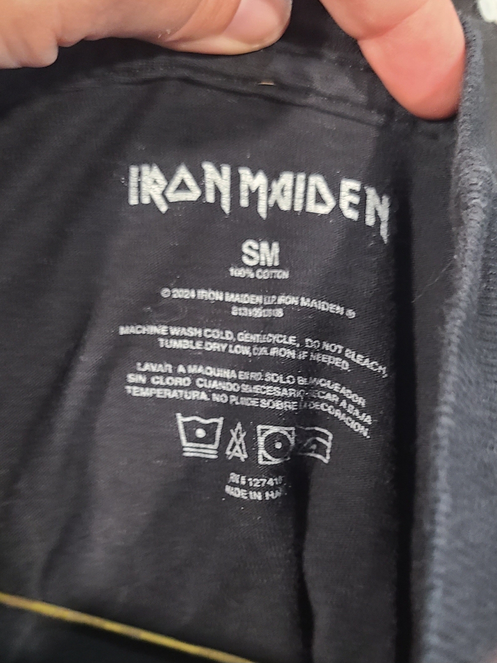 Black Graphic Iron Mauden 2024 Official Tour Tee - Small - Picture 3 of 3
